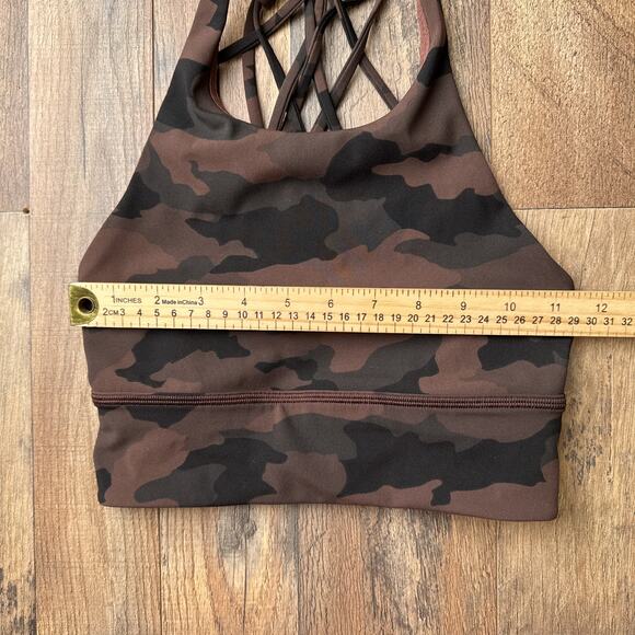 Lululemon Free To Be Serene Sports Bra Women's Size 4 Brown Camouflage 6051 - Picture 6 of 7